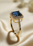 Royal Azure Halo Gold Ring