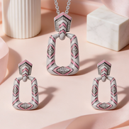 Siora Blush Geometry Pendant Set