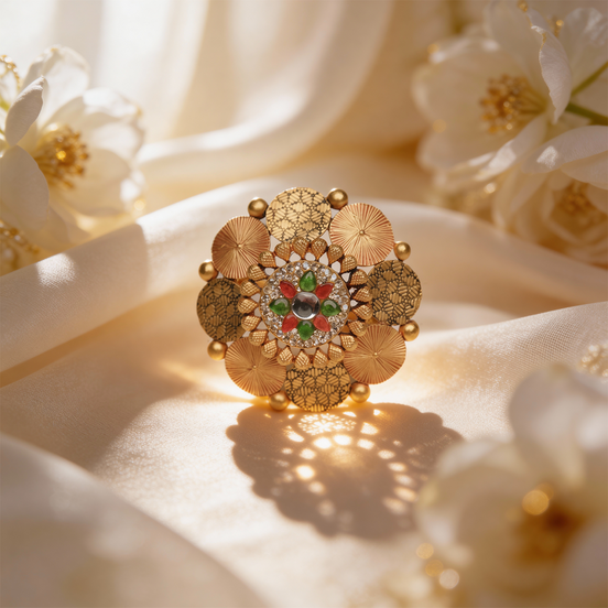 Navira Mandala Gold Cocktail Ring