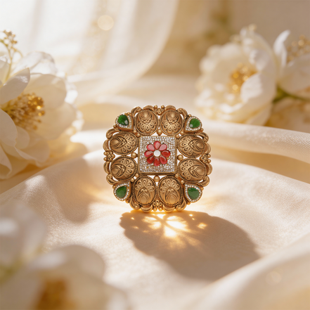 Virasya Chowk Gold Cocktail Ring