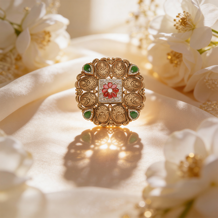 Virasya Chowk Gold Cocktail Ring