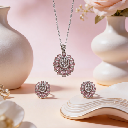 Siora Rosé Bloom Pendant Set