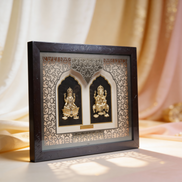 Divine Duo 24K Gold Foil Plated Idol Frame (Lakshmi–Ganesha)