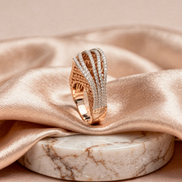 Luxe Radiant Wave Diamond Ring