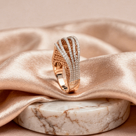 Luxe Radiant Wave Diamond Ring