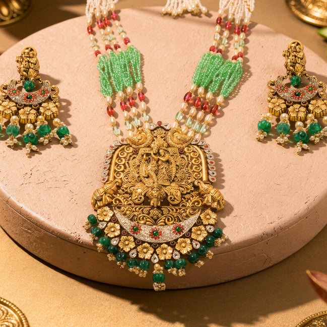 RSJ Vrindavan Leela Gold Necklace Set
