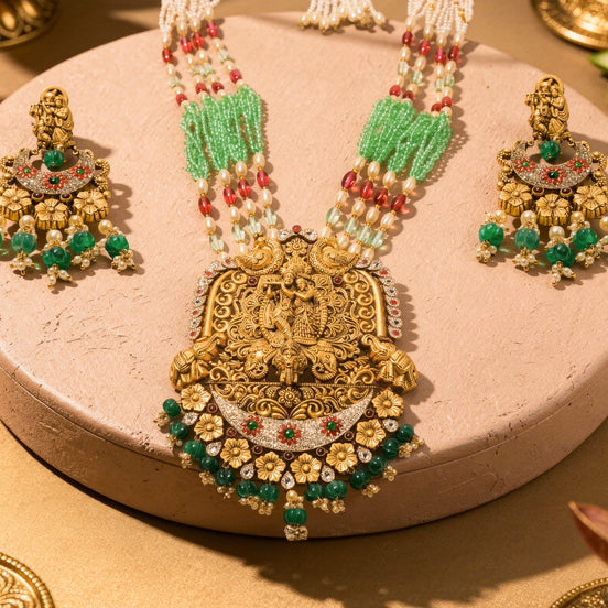 RSJ Vrindavan Leela Gold Necklace Set