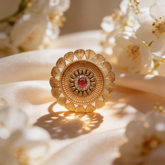 Suryika Chakra Gold Cocktail Ring