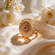 Suryika Chakra Gold Cocktail Ring