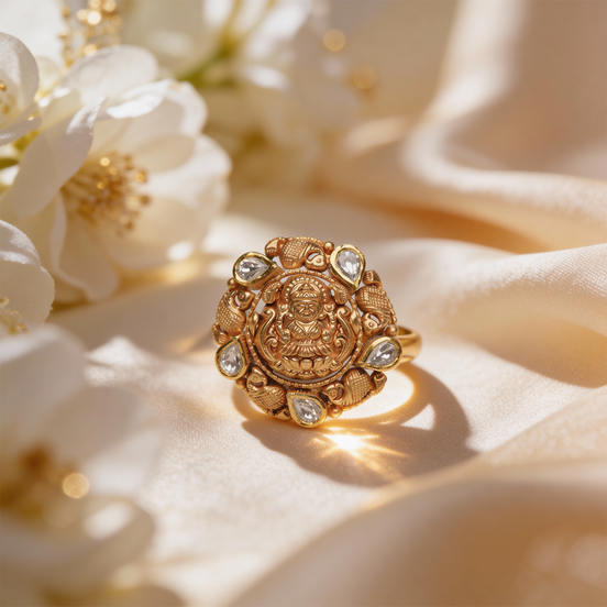 Lakshya Devi Gold Cocktail Ring
