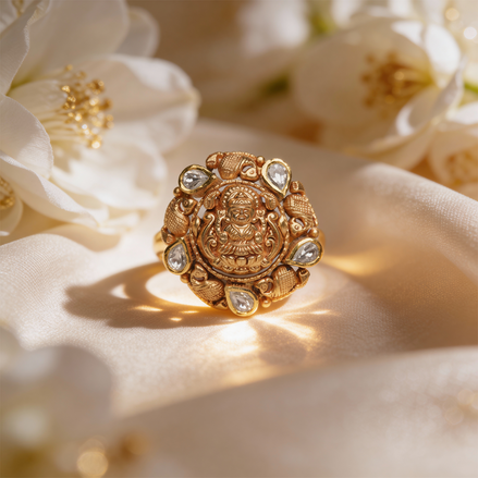 Lakshya Devi Gold Cocktail Ring