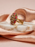 Luxe Ruby Petal Diamond Ring