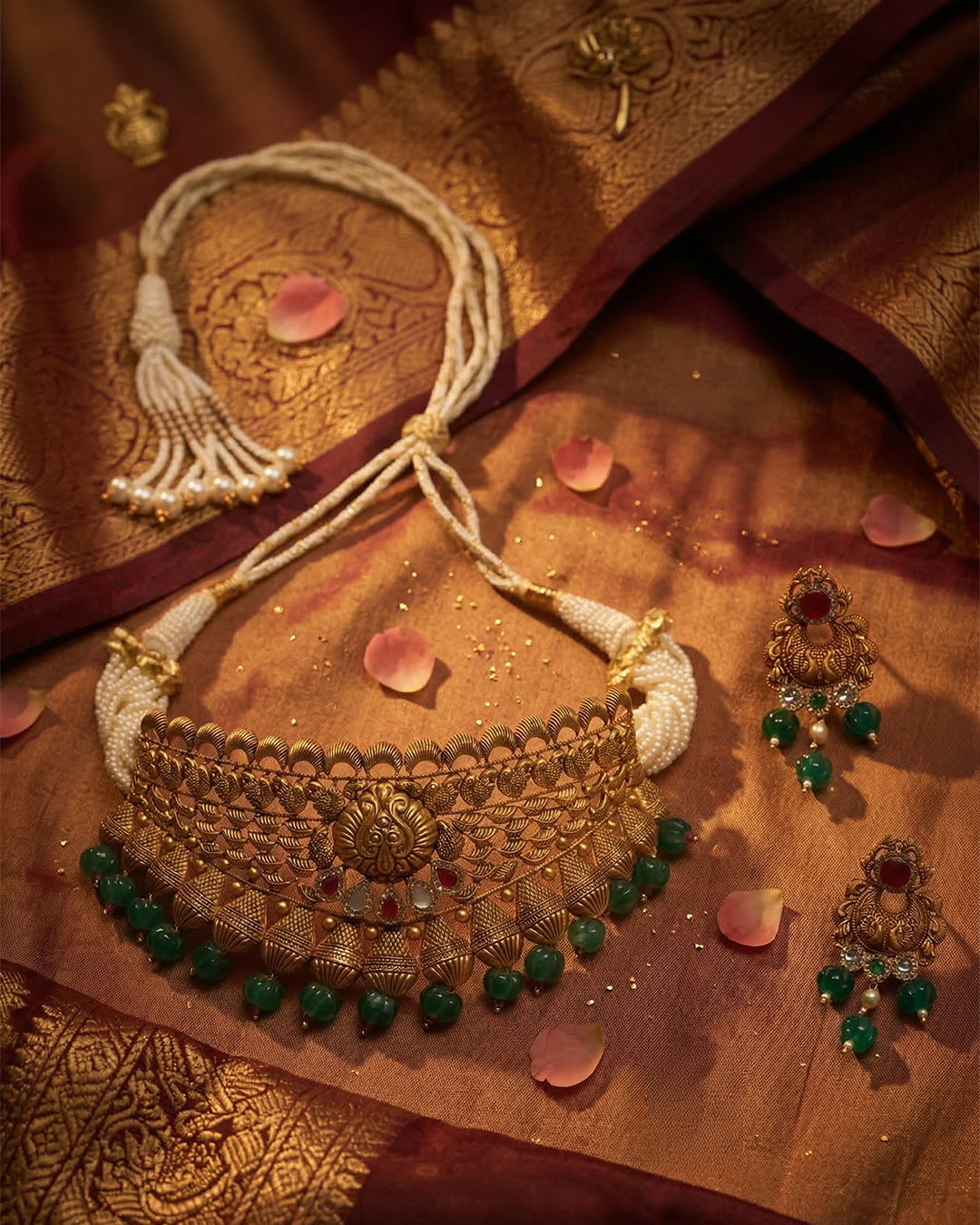 Emerald Rajwadi Choker Set