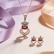 Luxe Ruby Blossom Heart Set