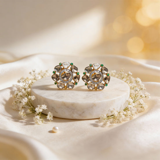 Luxe Polki Aura Diamond Earrings