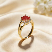 Crimson Crown Statement Gold Ring