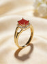 Crimson Crown Statement Gold Ring