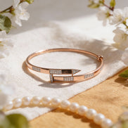 Bella Edge Diamond Open Bangle