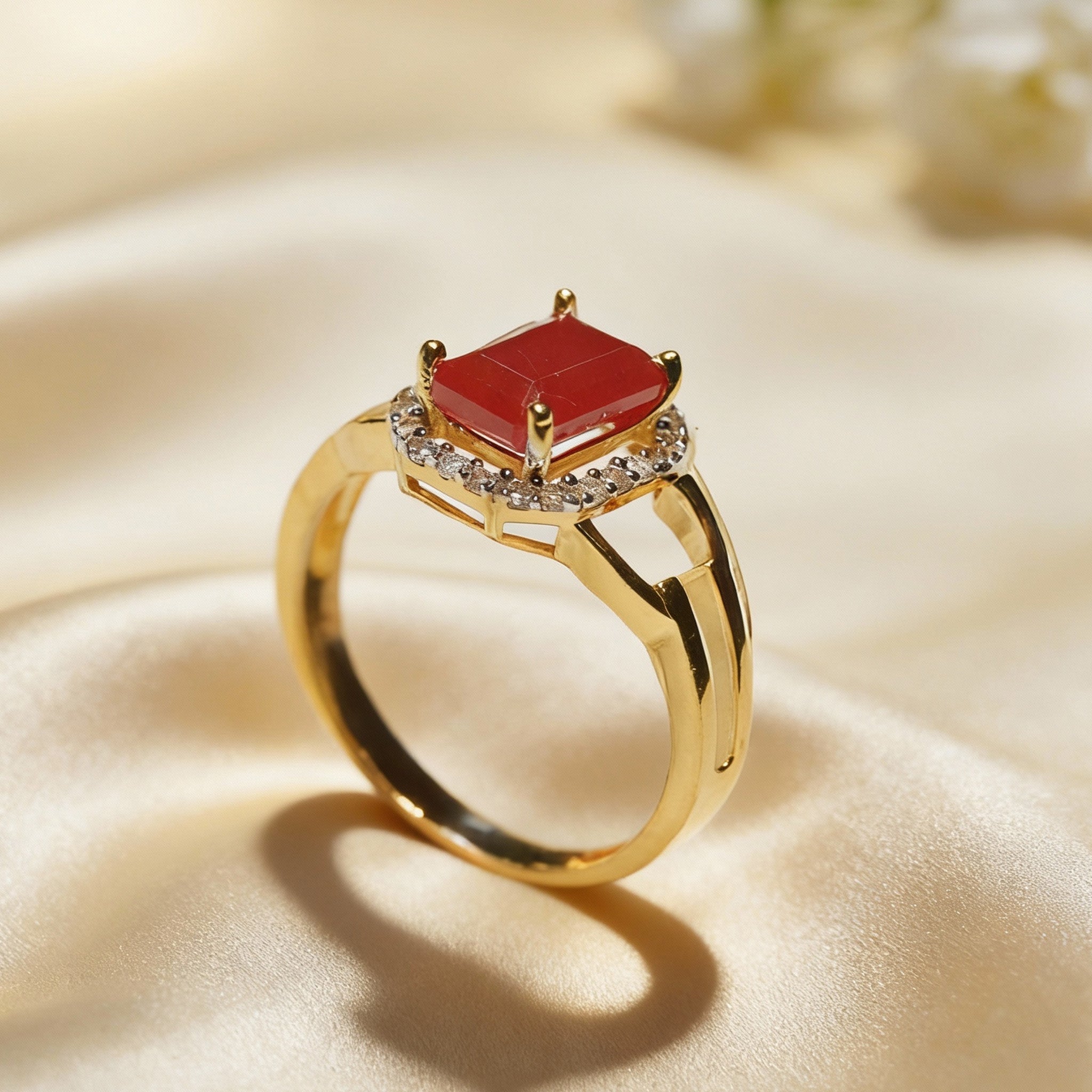 Crimson Crown Statement Gold Ring