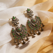 Siora Noor-E-Mehfil Oxidized Silver Jhumkas