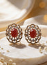 Luxe Ruby Royale Diamond Halo Earrings