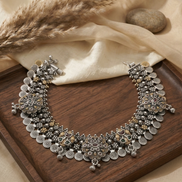 Siora Vintage Coin Charm Silver Anklet
