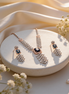 Luxe Midnight Square Diamond Necklace Set