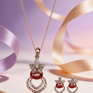 Luxe Ruby Blossom Heart Set