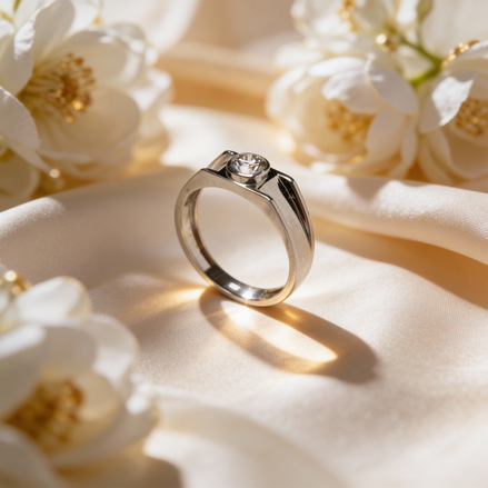 Luxe Aurelion Crest Diamond Platinum Ring