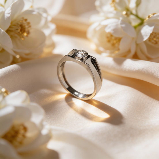 Luxe Aurelion Crest Diamond Platinum Ring