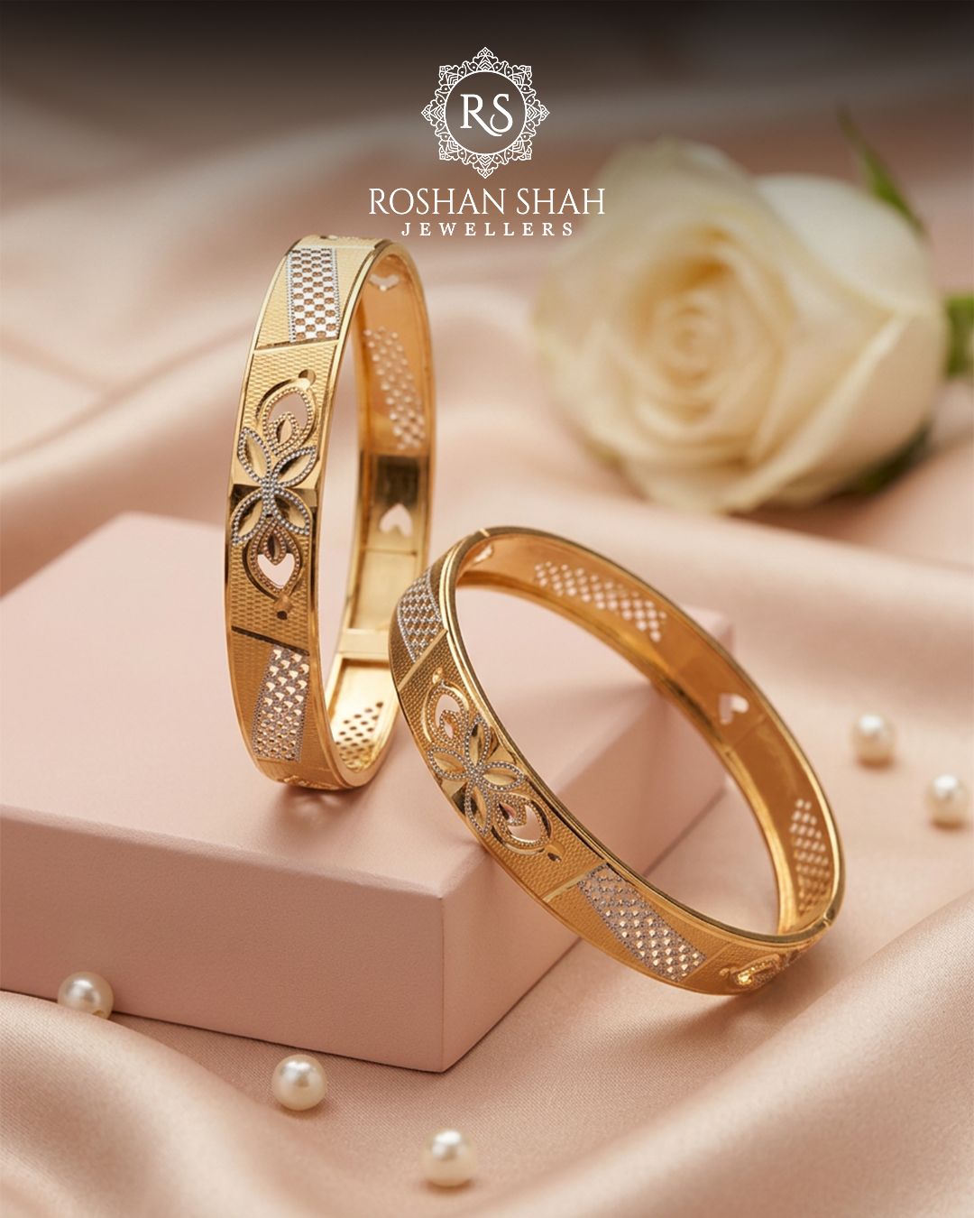 Blossom Grace Gold Kada Set