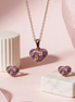 Siora Lavender Heart Pendant Set