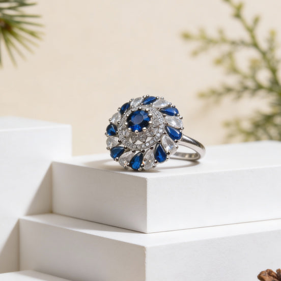 Siora Azure Bloom Ring