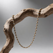 Siora Dual-Tone Beaded Silver Chain