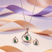 Bella Emerald Leaf Charm Set