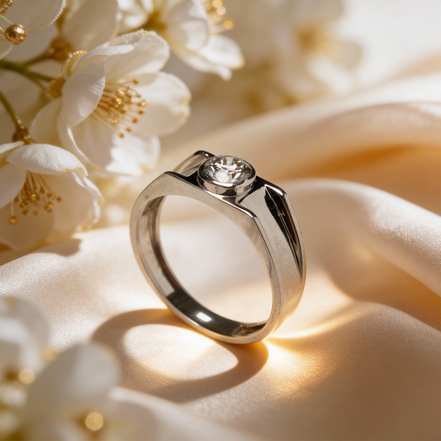 Luxe Aurelion Crest Diamond Platinum Ring