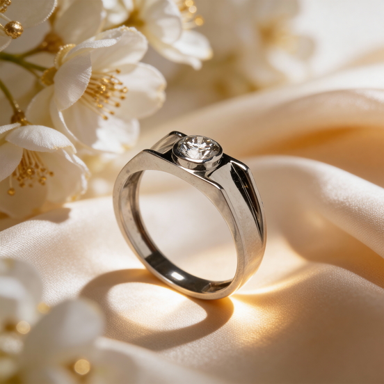 Luxe Aurelion Crest Diamond Platinum Ring