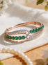 Luxe Serpentine Emerald & Diamond Bangle