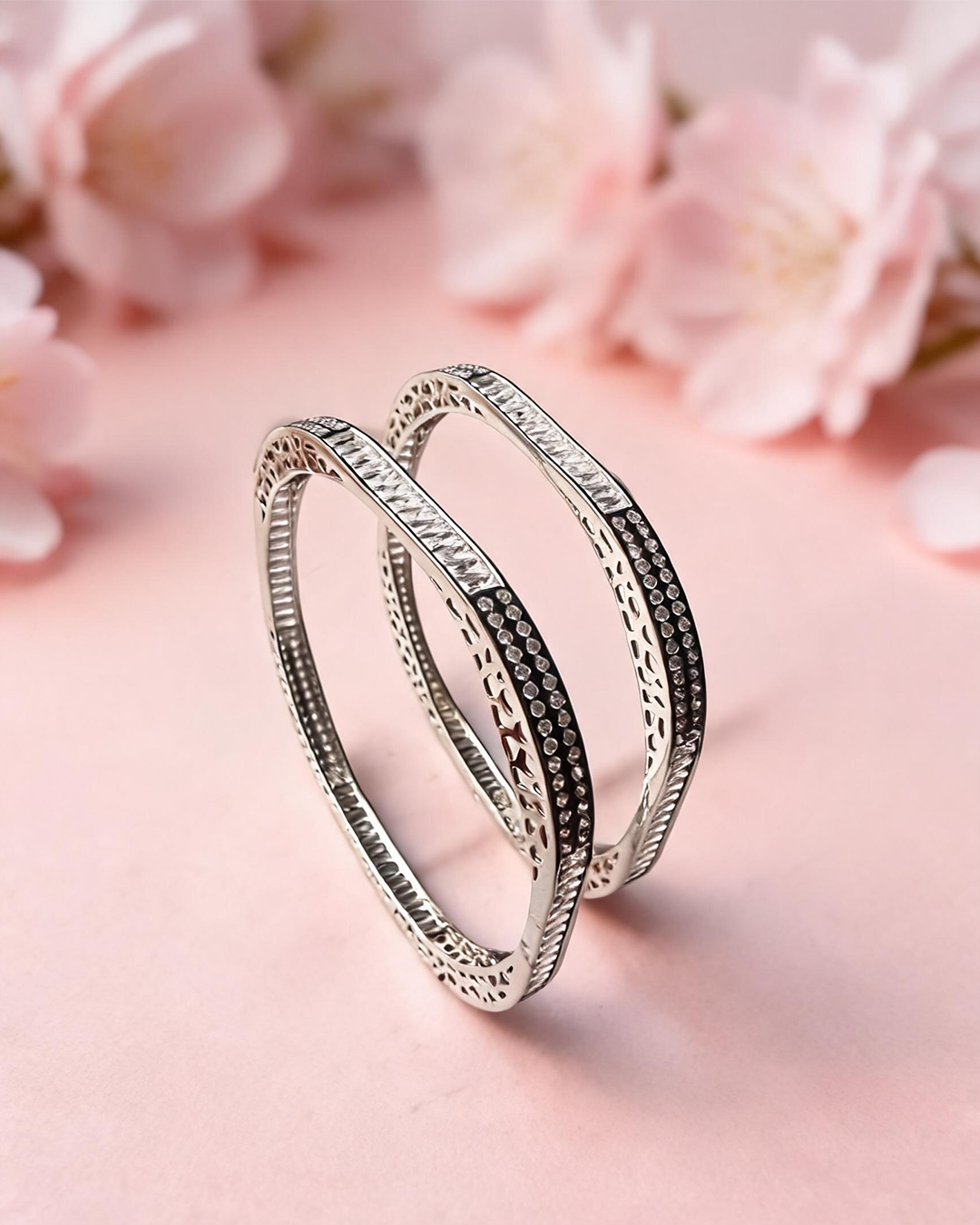 Siora Noir Crystal Bangles