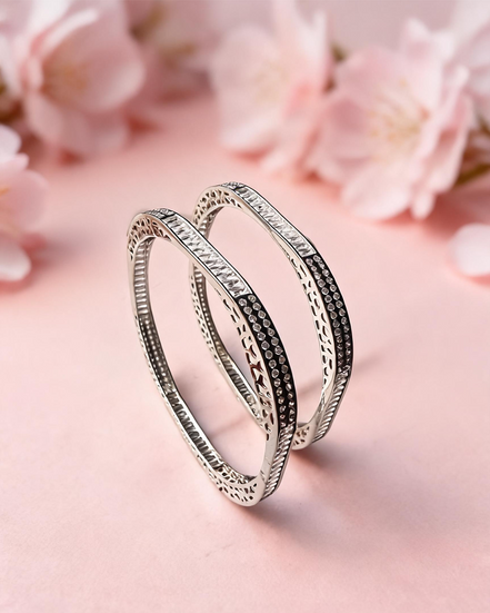 Siora Noir Crystal Bangles