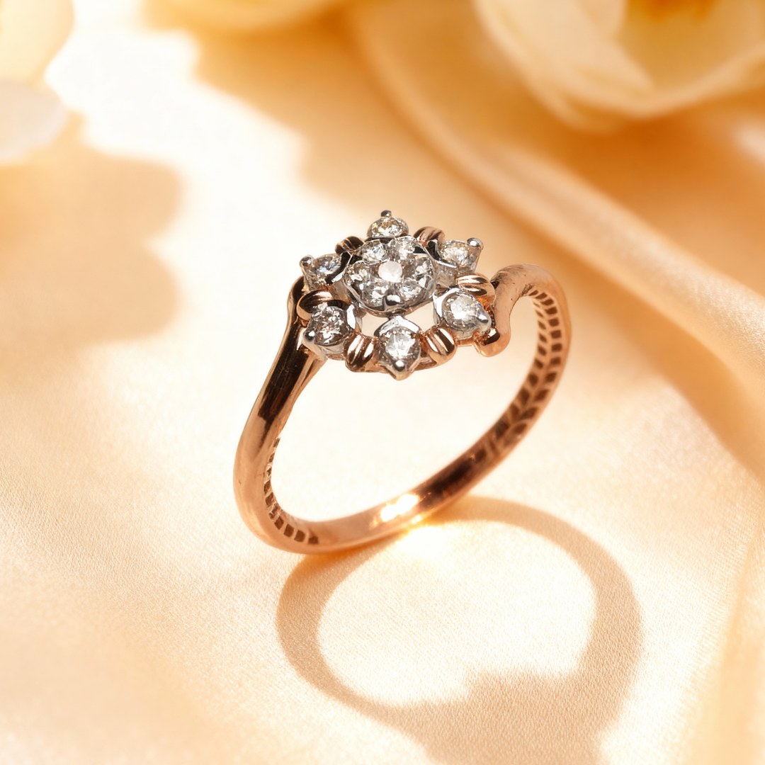 Bella Vintage Petal Diamond Ring