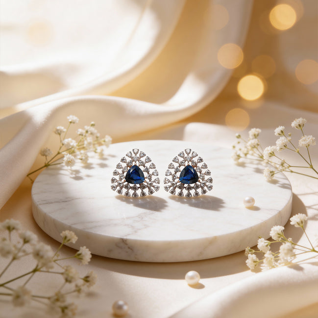 Luxe Sapphire Radiance Diamond Earrings