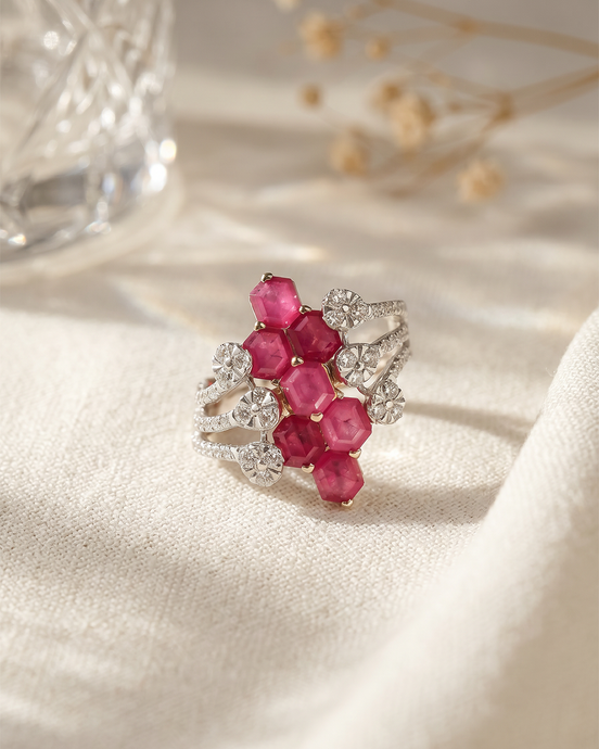RSJ Crimson Bloom Diamond Ring