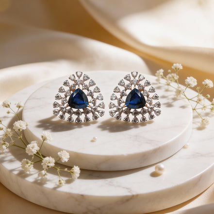 Luxe Sapphire Radiance Diamond Earrings