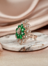 Luxe Emerald Crest Diamond Ring