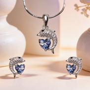 Siora Moonlit Dolphin Pendant Set