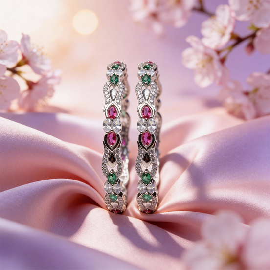 Siora Ruby Emerald Infinity Bangles