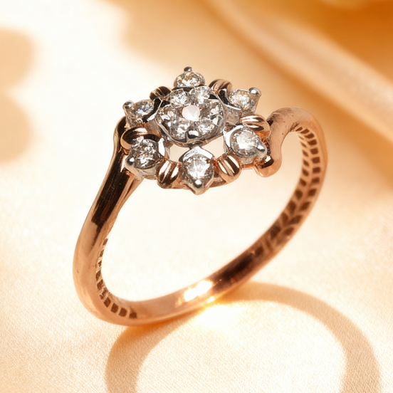 Bella Vintage Petal Diamond Ring