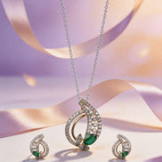 Luxe Jade Leaf Pendant Set