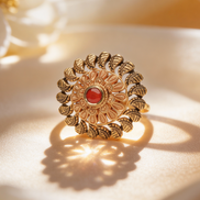 Kamalika Heritage Gold Cocktail Ring